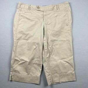 Eddie Bauer Women's Petite 16 Tan Blakely Fit Stretch Chino Crop Capri Pants